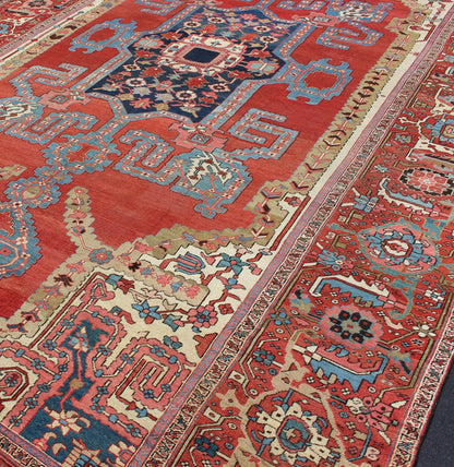 spectacular Large Antique Persian Bakshaish Serapi Rug. kwarugs / M14 - 0201. Large Serapi, Large Bakshaish. Antique large Persian. Among the carpets produced in north eastern Persia of Azerbaijan district, Serapi and Bakhshaish rugs are well know... - Keivan Woven ArtsM14 - 0201 - 6326Rug