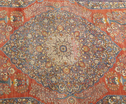 Palace - Sized Haj - Jalili Tabriz Rug with Colorful Floral and Vine Patterns This magnificent Tabriz Carpet is of monumental size and was created by the master weaver Haj - Jalili. Featuring a large and ornate central medallion flanked by smaller med... - Keivan Woven ArtsM14 - 0301 - 5389Rug