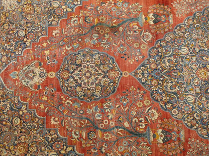 Palace - Sized Haj - Jalili Tabriz Rug with Colorful Floral and Vine Patterns This magnificent Tabriz Carpet is of monumental size and was created by the master weaver Haj - Jalili. Featuring a large and ornate central medallion flanked by smaller med... - Keivan Woven ArtsM14 - 0301 - 5389Rug
