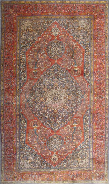 Palace - Sized Haj - Jalili Tabriz Rug with Colorful Floral and Vine Patterns This magnificent Tabriz Carpet is of monumental size and was created by the master weaver Haj - Jalili. Featuring a large and ornate central medallion flanked by smaller med... - Keivan Woven ArtsM14 - 0301 - 5389Rug