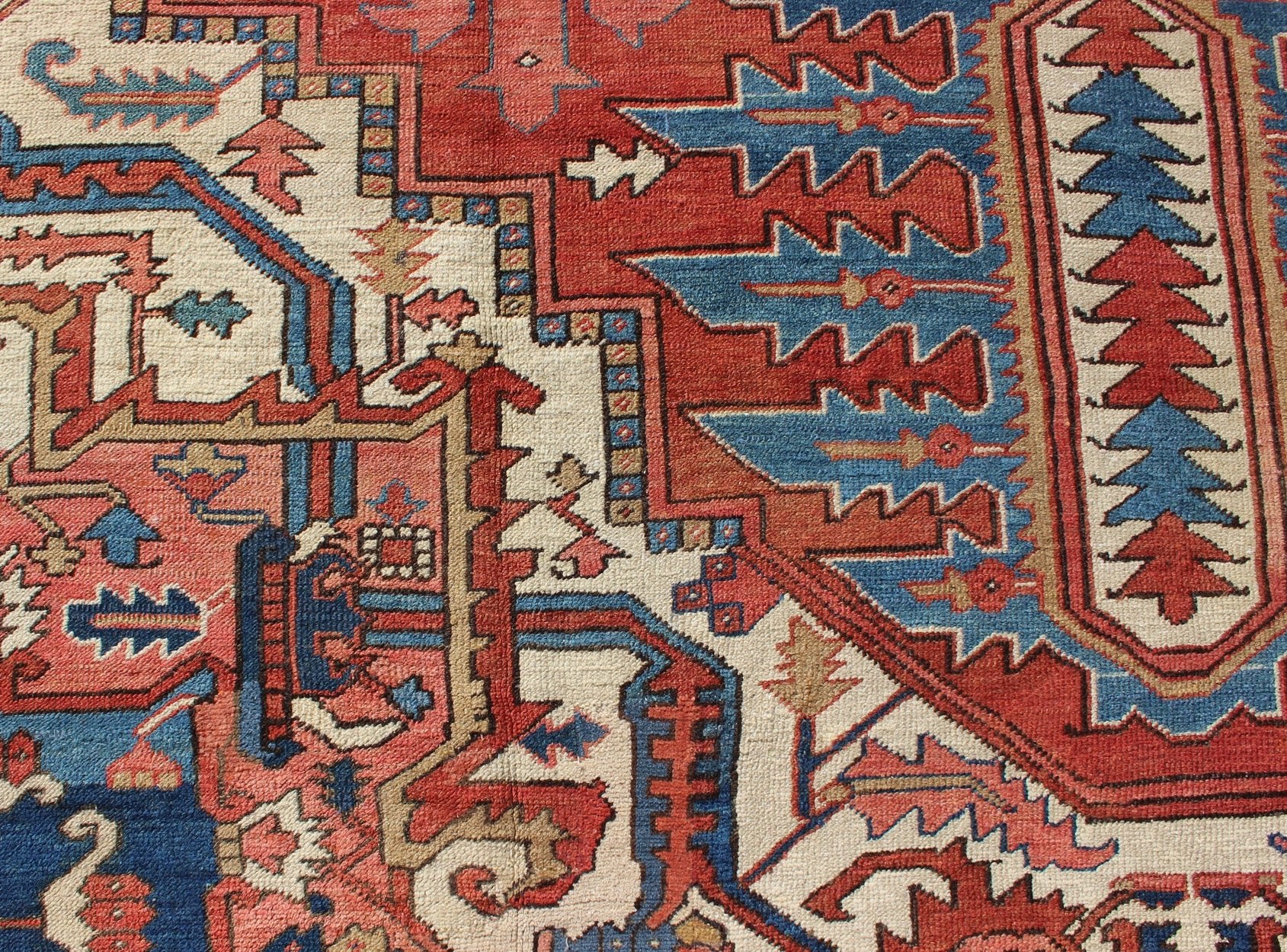 Over Size Antique Persian Serapi Rug with Stretched Geometric Medallion Over Size Antique Persian Serapi Rug with Stretched Geometric Medallion. Rug / M14 - 0302, Antique Serapi. This large oversize antique Persian Serapi was handcrafted during t... - Keivan Woven ArtsM14 - 0302 - 6260Rug