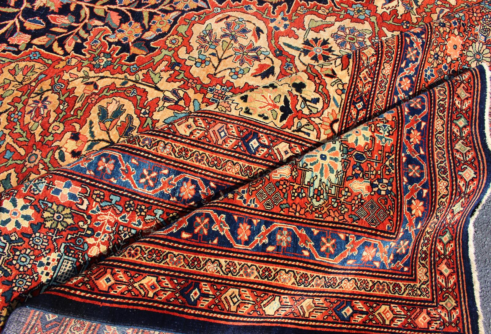 Palace - Sized Extremely Finely Woven Antique Sarouk - Farahan Persian Rug. Palace - Sized Extremely Finely Woven Antique Sarouk - Farahan Persian Rug . Rug M14 - 0303, Measures: 17'3 x 30'8. Mansion Sized antique Persian Sarouk - Farahan ca... - Keivan Woven ArtsM14 - 0303 - 5397Rug