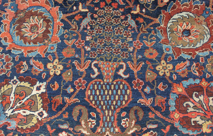 Exceptional Large Antique Sultanabad Rug in Midnight Blue and Coral Red. Keivan Woven Arts / rug M14 - 0305, country of origin / type: Iran / Sultanabad, circa 1900. Measure: 13.1 x 17.1. This exceptional antique Sultanabad showcases a marvelous l... - Keivan Woven ArtsM14 - 0305 - 6320Rug