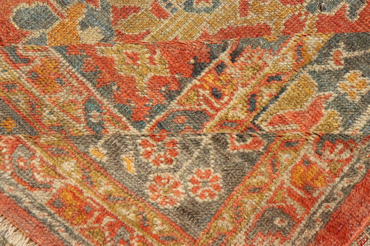 Antique Turkish Oushak Rug in Terracotta With All - Over Flower, Leaves and Vines. Keivan Woven Arts / rug M14 - 0401, country of origin / type: Turkey / Oushak, circa late 19th century Measures: 12'1 x 14'4. Variation of orange/terracotta an... - Keivan Woven ArtsM14 - 0401 - 104Rug