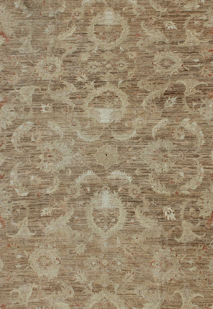 Very Large Sultanabad Pattern in Earth Tones with Light Brown Lt. Green & Taupe. Variegated light brown, light green and earth tone Afghan made Sultanabad design rug with florals. rug, M14 - 0405 country of origin / type: Afghan / circa 1980. ... - Keivan Woven ArtsM14 - 0405 - 6316Rug