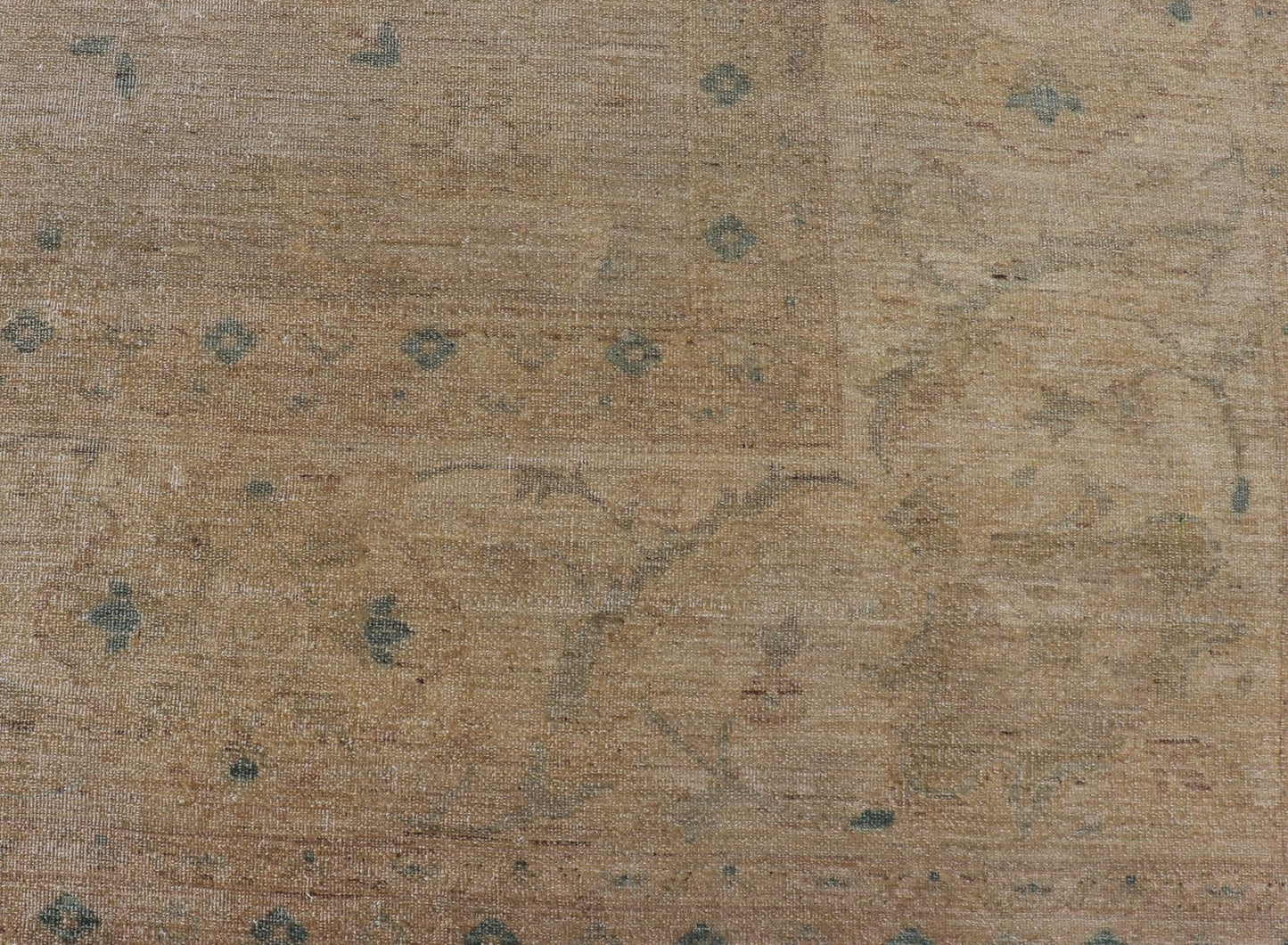 Minimalist antique Afghan Tabriz rug with all - over field of tan, taupe, brown and blues, rug MF - 2, country of origin / type: Afghan / Tabriz, circa 1970. Keivan Woven Arts Measures: 12'6 x 15'9 This wonderful washed Afghanistan ... - Keivan Woven ArtsMF - 2 - 6572Rug