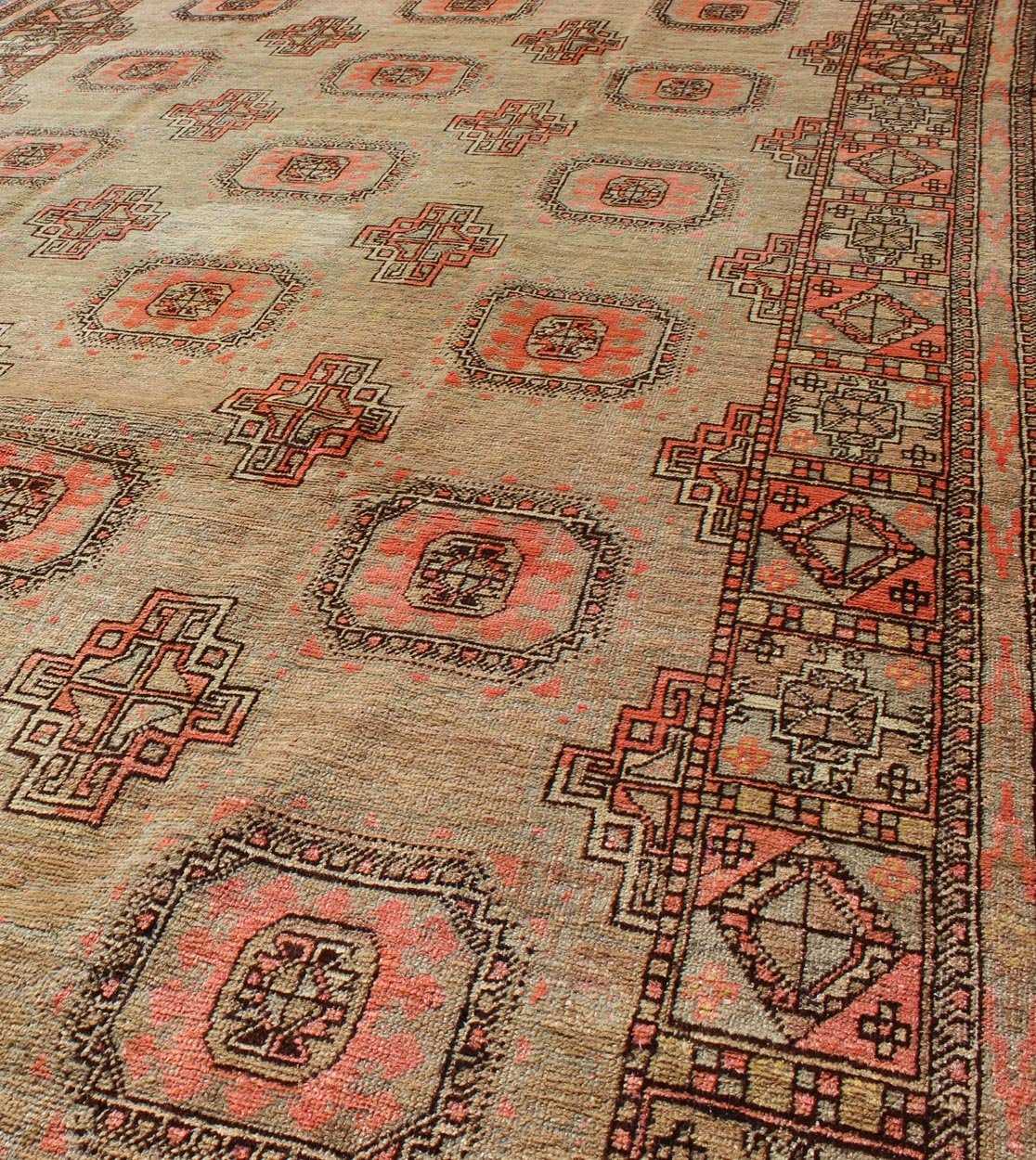 Early 20th Century Antique Khotan Rug with All - Over Geometric Blossom Design, rug mp - 1301 - 214, country of origin / type: East Turkestan / Khotan, circa 1920 This attractive antique Khotan rug (circa 1920) is a spectacular testament to the comple... - Keivan Woven ArtsMP - 1301 - 214 - 3980Rug