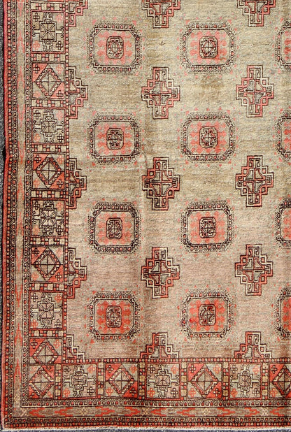 Early 20th Century Antique Khotan Rug with All - Over Geometric Blossom Design, rug mp - 1301 - 214, country of origin / type: East Turkestan / Khotan, circa 1920 This attractive antique Khotan rug (circa 1920) is a spectacular testament to the comple... - Keivan Woven ArtsMP - 1301 - 214 - 3980Rug