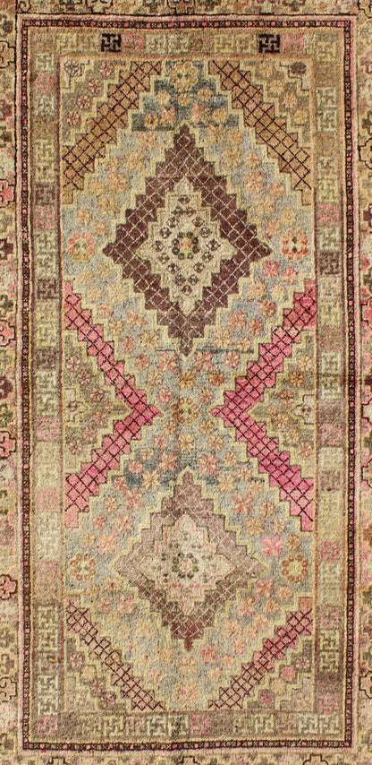 Early 20th Century Antique Khotan Rug with Paired Diamond Medallions in Wine Red, rug mp - 1301 - 519, country of origin / type: East Turkestan / Khotan, circa 1920 This delicately rendered antique Khotan rug was handcrafted in Turkestan during the ... - Keivan Woven ArtsMP - 1301 - 519 - 3970Rug