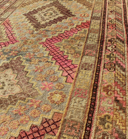 Early 20th Century Antique Khotan Rug with Paired Diamond Medallions in Wine Red, rug mp - 1301 - 519, country of origin / type: East Turkestan / Khotan, circa 1920 This delicately rendered antique Khotan rug was handcrafted in Turkestan during the ... - Keivan Woven ArtsMP - 1301 - 519 - 3970Rug