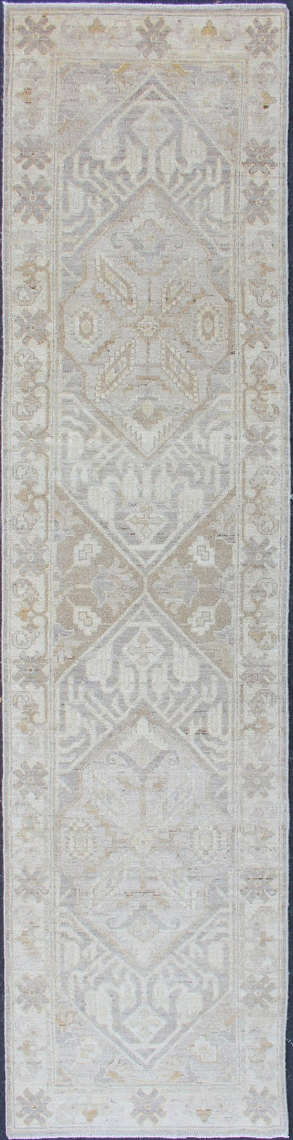 Keivan Woven Arts Khotan Runner with All - Over Geometric Medallion Pattern. Keivan Woven Arts / rug / MP - 1310 - 131 country of origin / type: Afghanistan / Khotan. Measures: 2'5 x 10'8 This Khotan features a geometric all - over design flanked by a ... - Keivan Woven ArtsMP - 1310 - 131 - 4762Rug