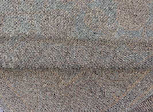 Afghan Khotan Rug With Geometric Design in Shades of Light Blue and Taupe. Geometric All - over Khotan with Pomegranate, rug MP - 1310 - 613, country of origin / type: Afghanistan / Khotan This Khotan features a geometric all - over Pomegranate design f... - Keivan Woven ArtsMP - 1310 - 613 - 4754Rug