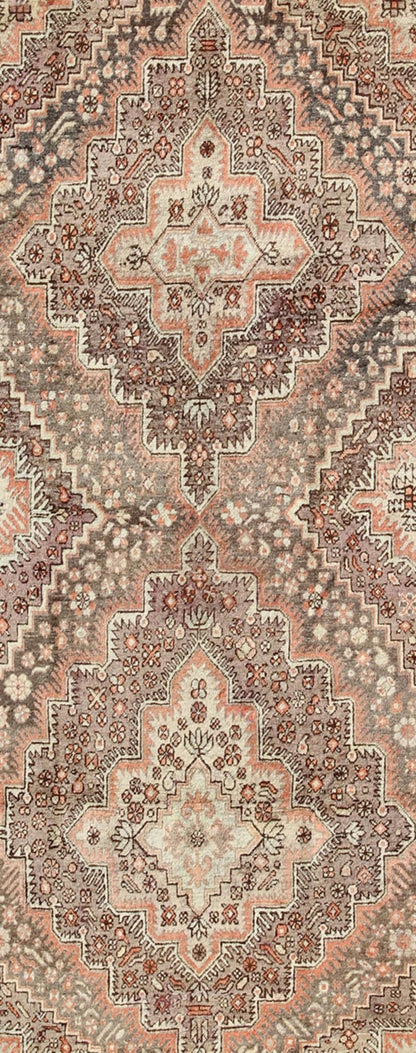 Khotan Gallery Rug This beautiful Khotan rug from East Turkestan has a wonderful, light purple border that imbues it with an Asian aesthetic. The border is encased by two guard borders, featuring a multicolored Greek key design. The field has tw... - Keivan Woven ArtsMP - 1610 - 157264 - 7865Rug