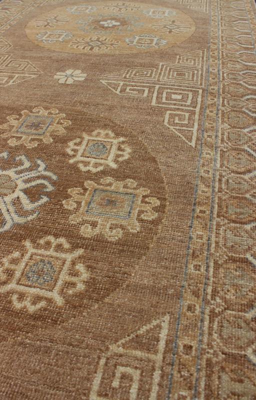 Khotan Rug with All - over Samarkand Design with Floral and circular Motifs Light Khotan runner with geometric Medallions, Keivan Woven Arts / rug/MP - 1703 - 1743 country of origin / type: Afghanistan / Khotan This Reproduction Khotan fea... - Keivan Woven ArtsMP - 1703 - 1743 - 8273Rug