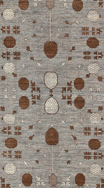 Large All - Over Design Khotan Rug in Gray Background by Keivan Woven Arts Large Khotan rug with all over Pomegranate Design. Keivan Woven Arts / rug MP - 1709 - 1973, country of origin / type: Afghanistan / Khotan Measures: 10'2 x 14'6. This Khotan fe... - Keivan Woven ArtsMP - 1709 - 1973 - 8923Rug