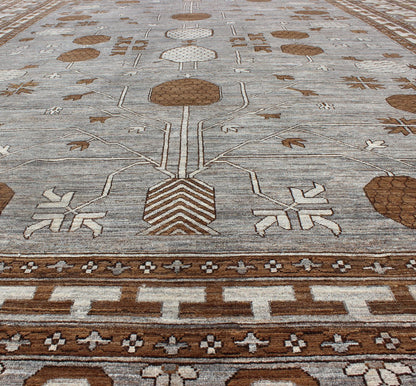 Large All - Over Design Khotan Rug in Gray Background by Keivan Woven Arts Large Khotan rug with all over Pomegranate Design. Keivan Woven Arts / rug MP - 1709 - 1973, country of origin / type: Afghanistan / Khotan Measures: 10'2 x 14'6. This Khotan fe... - Keivan Woven ArtsMP - 1709 - 1973 - 8923Rug