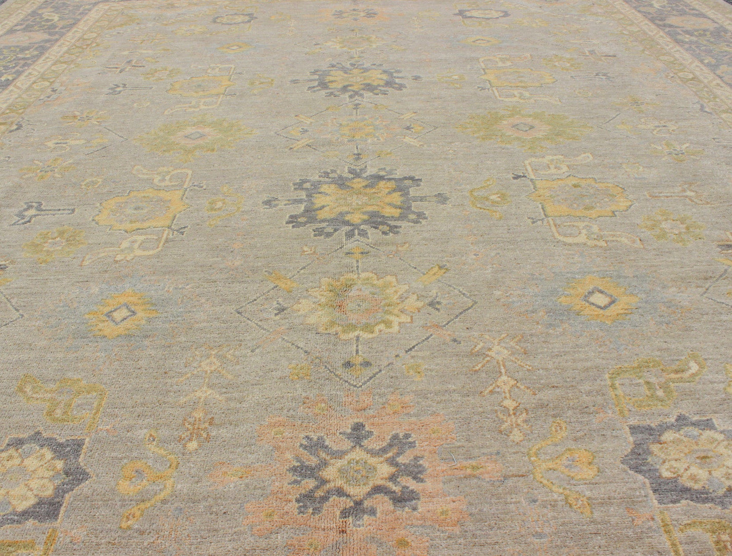 Modern Tabriz Design Fine Rug in Muted Gray Blue Background, Medium Gray Blue Border Tabriz design Fine rug with all - over Sub - floral design in light and dark blue gray, taupe and grays, Keivan Woven Arts / rug/MP - 1710 - 3053, country of origin'/ t... - Keivan Woven ArtsMP - 1710 - 3053 - 8929Rug