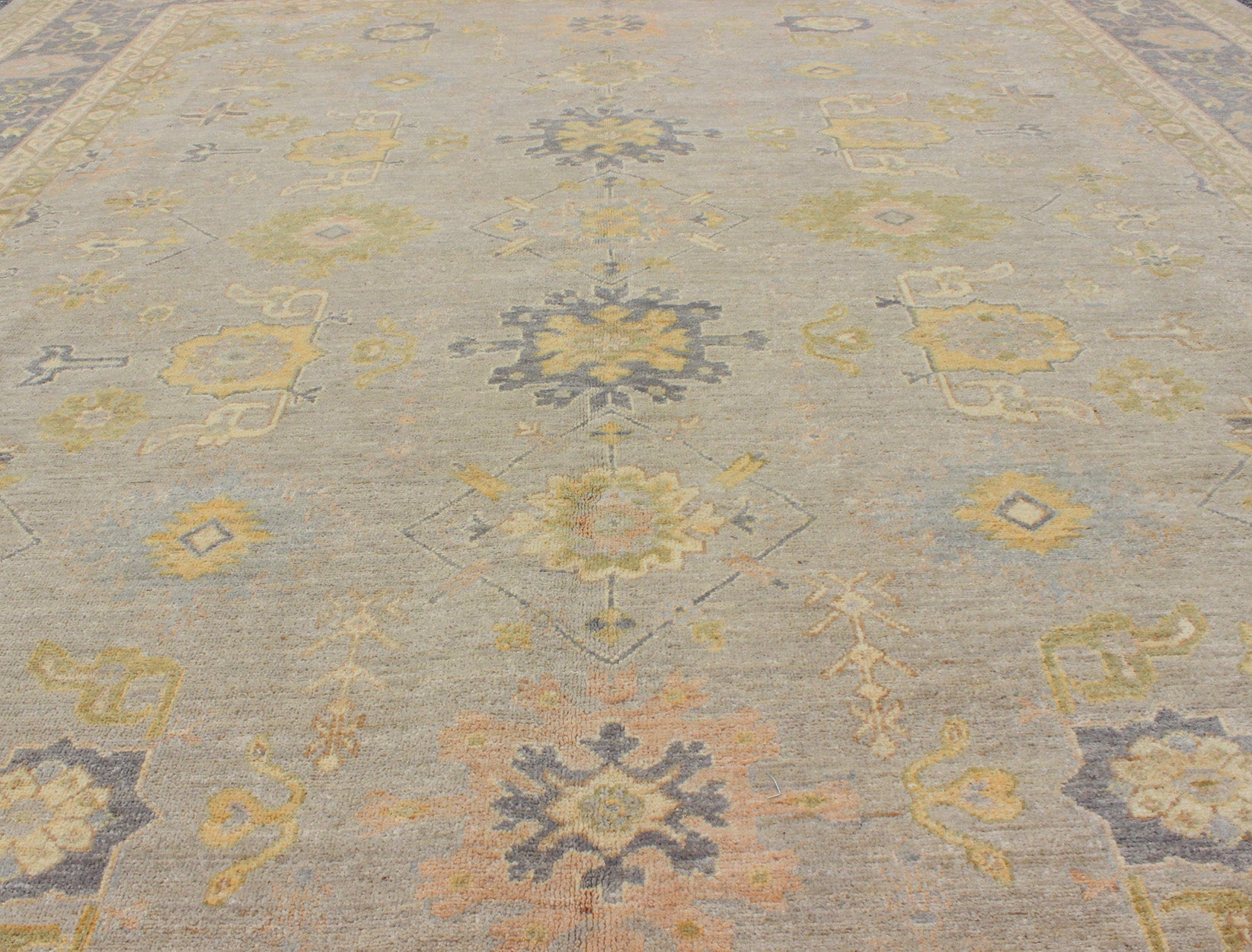 Modern Tabriz Design Fine Rug in Muted Gray Blue Background, Medium Gray Blue Border Tabriz design Fine rug with all - over Sub - floral design in light and dark blue gray, taupe and grays, Keivan Woven Arts / rug/MP - 1710 - 3053, country of origin'/ t... - Keivan Woven ArtsMP - 1710 - 3053 - 8929Rug