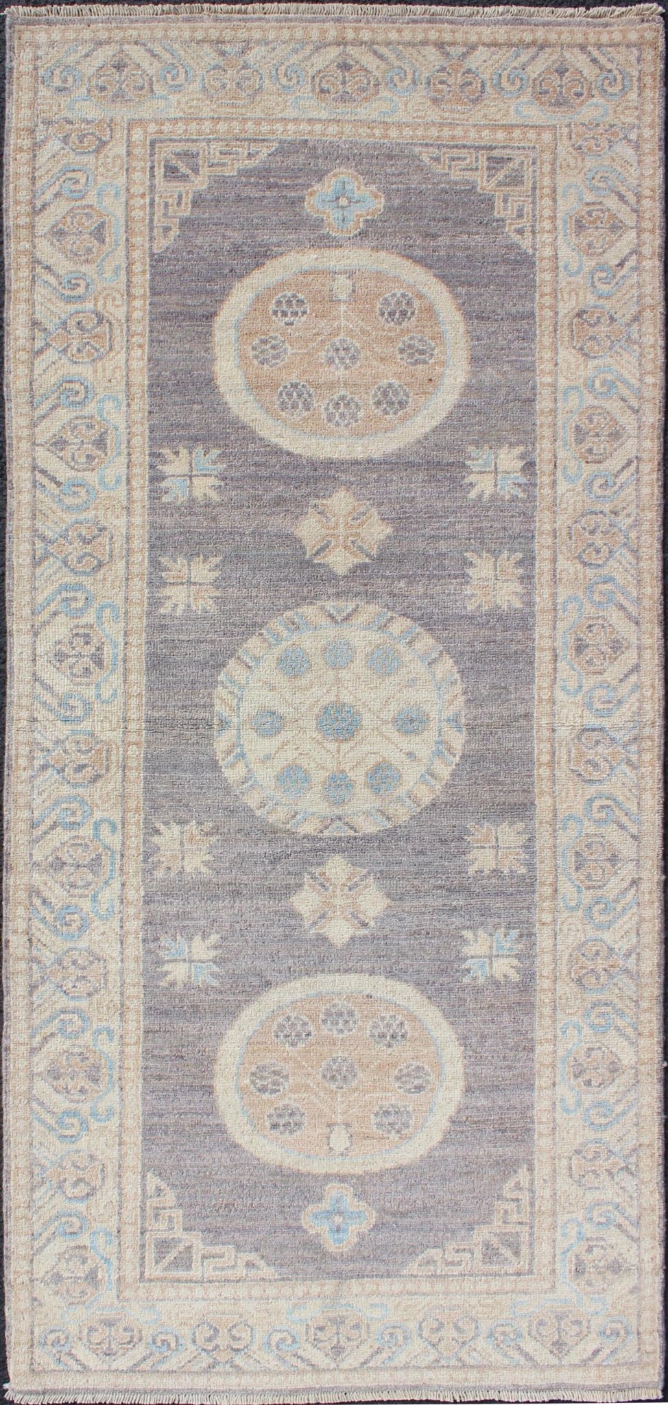 Keivan Woven Arts Khotan Design Runner with Geometric - Circle Medallion Pattern. Keivan Woven Arts / rug / MP - 1809 - 10037 country of origin / type: Afghanistan / Khotan. Measures: 2'6 x 5'1 This Khotan features a geometric all - over circle design ... - Keivan Woven ArtsMP - 1809 - 10037 - 10520Rug