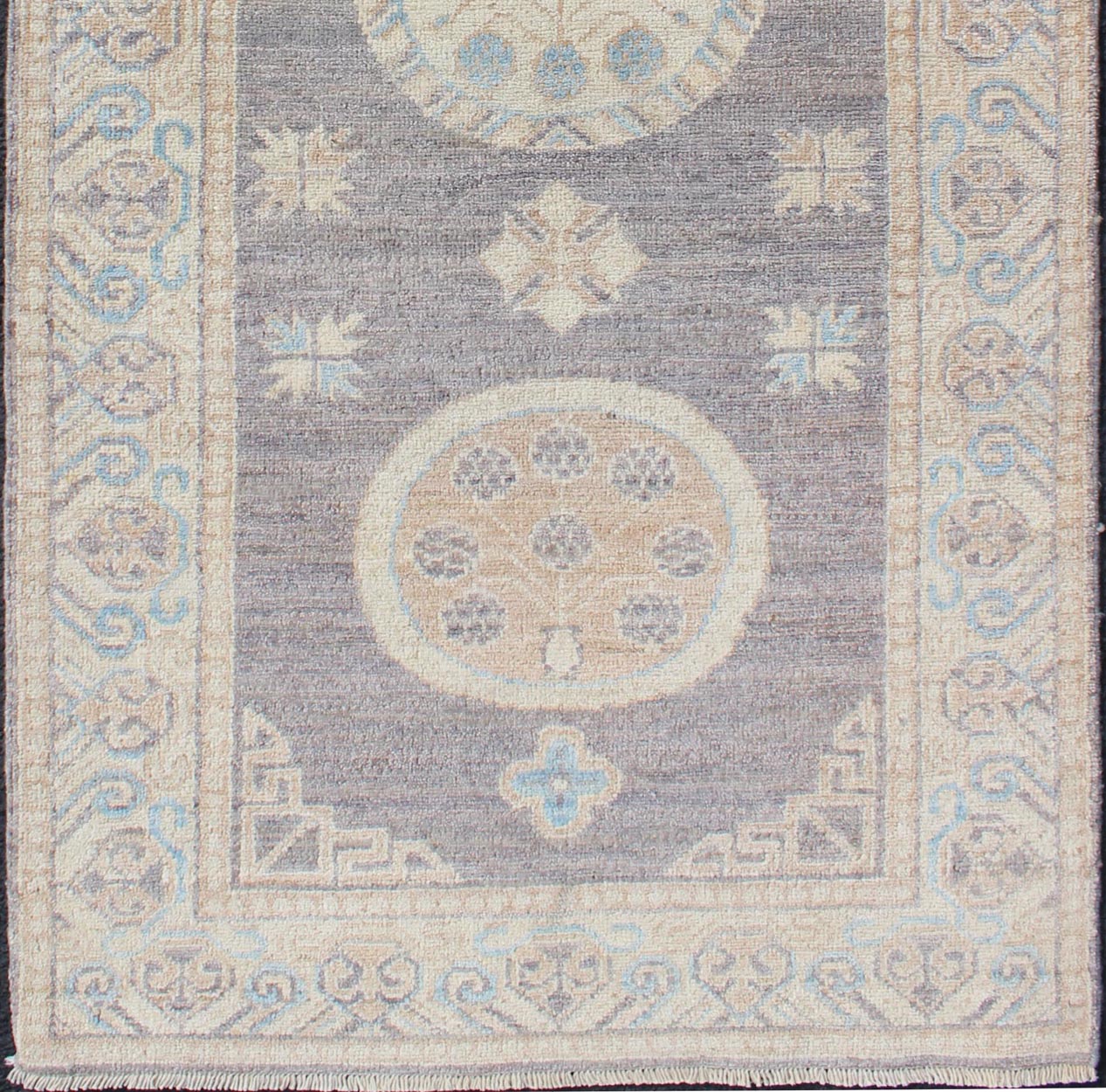 Keivan Woven Arts Khotan Design Runner with Geometric - Circle Medallion Pattern. Keivan Woven Arts / rug / MP - 1809 - 10037 country of origin / type: Afghanistan / Khotan. Measures: 2'6 x 5'1 This Khotan features a geometric all - over circle design ... - Keivan Woven ArtsMP - 1809 - 10037 - 10520Rug