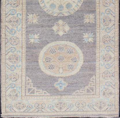 Keivan Woven Arts Khotan Design Runner with Geometric - Circle Medallion Pattern. Keivan Woven Arts / rug / MP - 1809 - 10037 country of origin / type: Afghanistan / Khotan. Measures: 2'6 x 5'1 This Khotan features a geometric all - over circle design ... - Keivan Woven ArtsMP - 1809 - 10037 - 10520Rug
