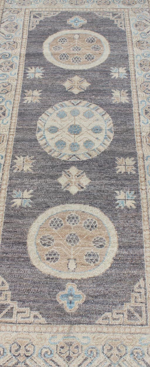 Keivan Woven Arts Khotan Design Runner with Geometric - Circle Medallion Pattern. Keivan Woven Arts / rug / MP - 1809 - 10037 country of origin / type: Afghanistan / Khotan. Measures: 2'6 x 5'1 This Khotan features a geometric all - over circle design ... - Keivan Woven ArtsMP - 1809 - 10037 - 10520Rug