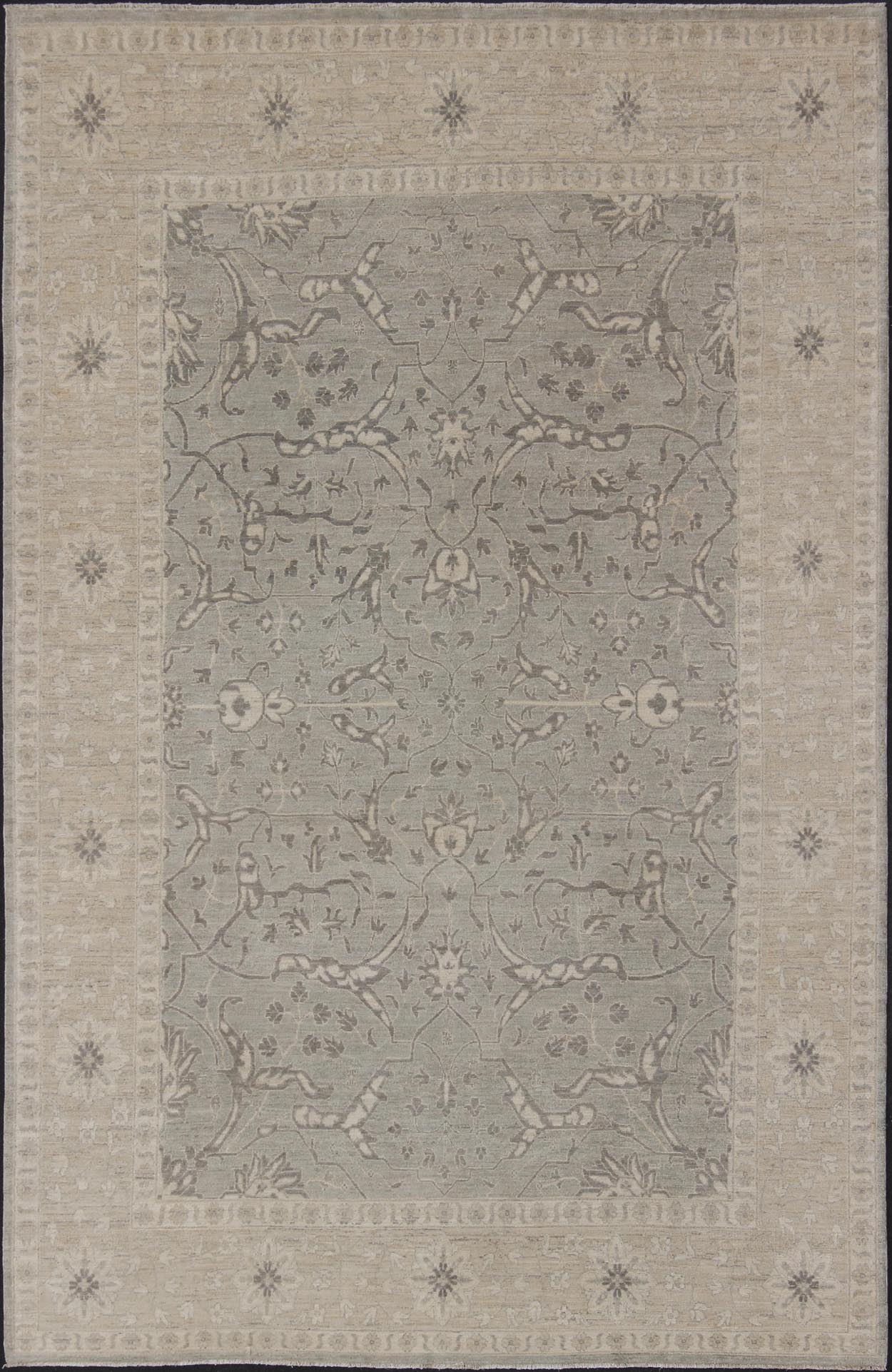 Charming Tabriz Design Rug with All - Over Design in Gray's, Tan, and Cream Tabriz Design Rug with all - over design in cream, tan, and grays / fine tabriz Keivan Woven Arts / rug MP - 1903 - 10205, country of origin / type: Afghanistan / Tabriz ... - Keivan Woven ArtsMP - 1903 - 10205 - 30Rug