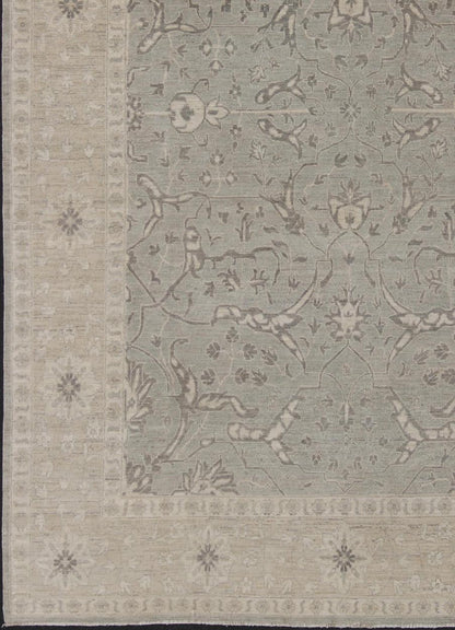 Charming Tabriz Design Rug with All - Over Design in Gray's, Tan, and Cream Tabriz Design Rug with all - over design in cream, tan, and grays / fine tabriz Keivan Woven Arts / rug MP - 1903 - 10205, country of origin / type: Afghanistan / Tabriz ... - Keivan Woven ArtsMP - 1903 - 10205 - 30Rug