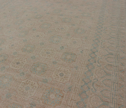 Khotan Design Rug with Geometric Medallions in Tan and Turquoise Khotan Design Rug with Geometric Medallions in turquoise and tan, Geometric Khotan Keivan Woven Arts / rug MP - 1903 - 10235, country of origin / type: Afghanistan / Khotan Thi... - Keivan Woven ArtsMP - 1903 - 10235 - 1466Rug