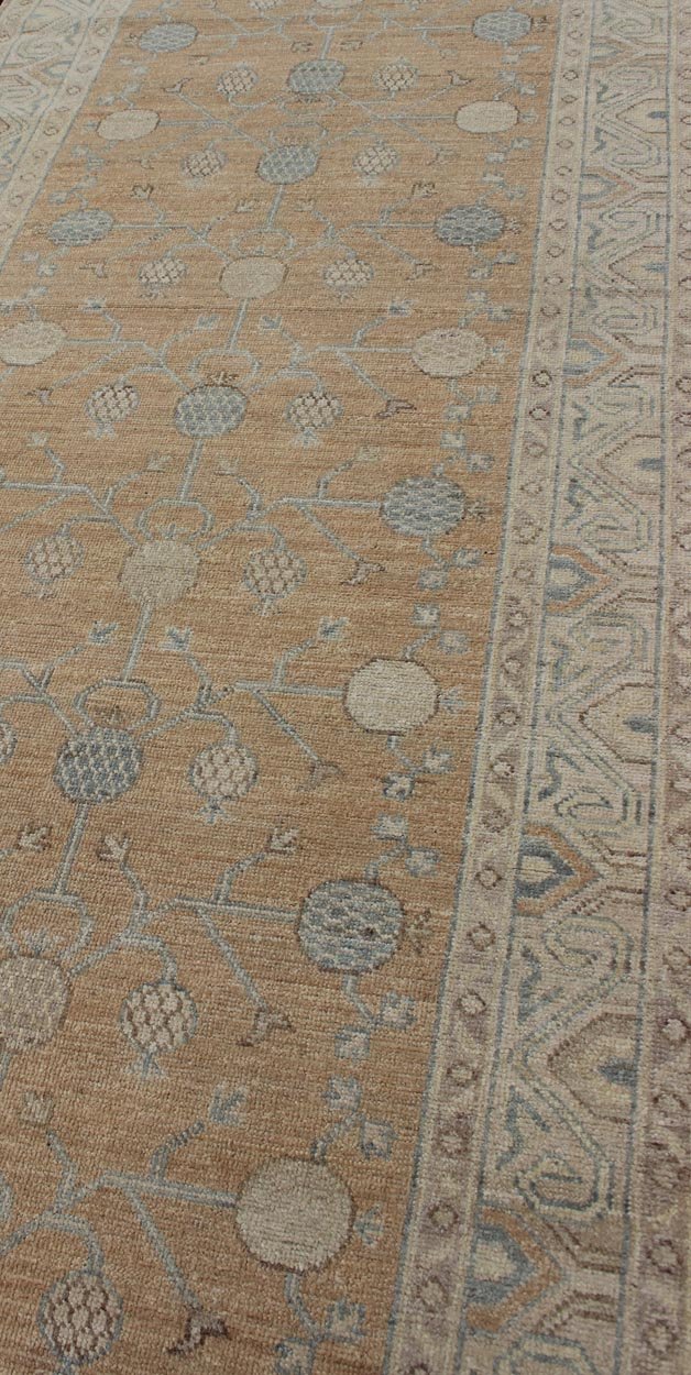 Afghan Hand Knotted Khotan Runner With All - Over Geometric - Pomegranate Pattern Light Khotan runner with geometric pomegranate Medallions, Keivan Woven Arts / rug/MP - 1903 - 8800 country of origin / type: Afghanistan / Khotan This Khotan featu... - Keivan Woven ArtsMP - 1903 - 8800 - 26Rug