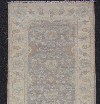 Keivan Woven Arts Runner with All - over Tabriz Design with Geometric Motifs. Keivan Woven Arts / MP - 1903 - B379, country of origin / type: Afghanistan / Tabriz. Measures: 2'9 x 22'3 This Reproduction Tabriz features a floral all - over design flanke... - Keivan Woven ArtsMP - 1903 - B379 - 1476Rug