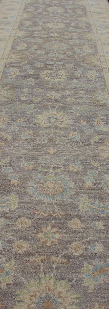 Keivan Woven Arts Runner with All - over Tabriz Design with Geometric Motifs. Keivan Woven Arts / MP - 1903 - B379, country of origin / type: Afghanistan / Tabriz. Measures: 2'9 x 22'3 This Reproduction Tabriz features a floral all - over design flanke... - Keivan Woven ArtsMP - 1903 - B379 - 1476Rug