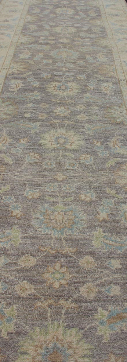 Keivan Woven Arts Runner with All - over Tabriz Design with Geometric Motifs. Keivan Woven Arts / MP - 1903 - B379, country of origin / type: Afghanistan / Tabriz. Measures: 2'9 x 22'3 This Reproduction Tabriz features a floral all - over design flanke... - Keivan Woven ArtsMP - 1903 - B379 - 1476Rug