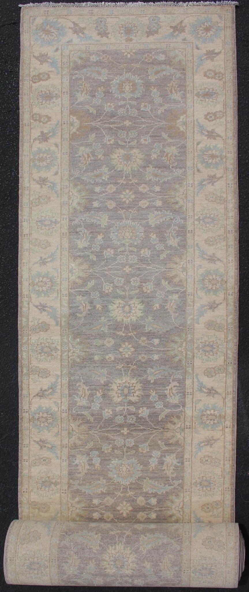 Keivan Woven Arts Runner with All - over Tabriz Design with Geometric Motifs. Keivan Woven Arts / MP - 1903 - B379, country of origin / type: Afghanistan / Tabriz. Measures: 2'9 x 22'3 This Reproduction Tabriz features a floral all - over design flanke... - Keivan Woven ArtsMP - 1903 - B379 - 1476Rug