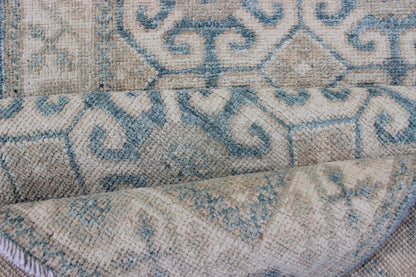 Rug with All - over Khotan Design with Geometric Motifs MP - 1911 - 10702, country of origin / type: Afghanistan / Khotan This Reproduction Khotan features a geometric all - over design flanked by a repeating pattern in the border. The entirety of the p... - Keivan Woven ArtsMP - 1911 - 10702 - 12557Rug