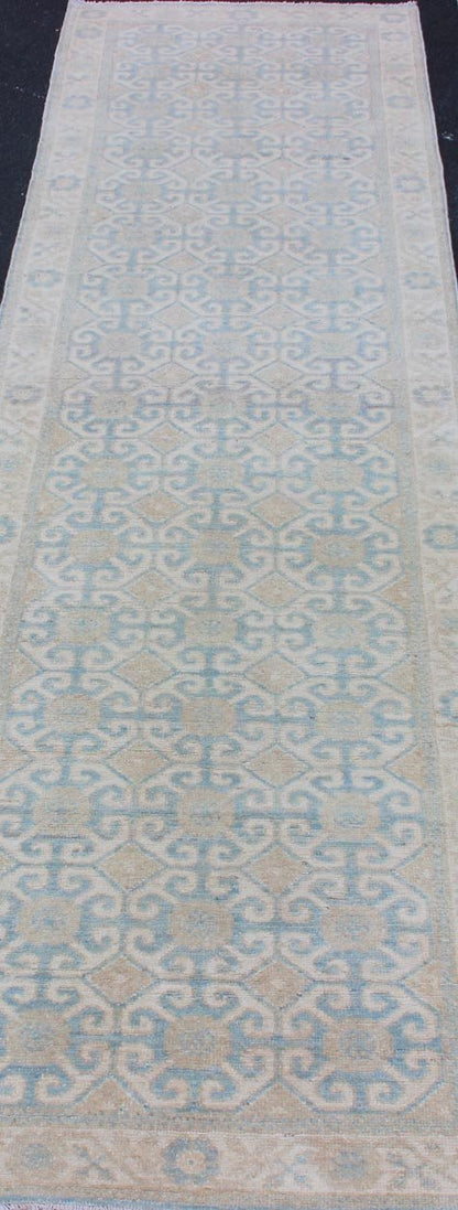 Keivan Woven Arts Khotan Runner with All - Over Geometric - Pomegranate Pattern. Keivan Woven Arts / rug MP - 1911 - 10719 country of origin / type: Afghanistan / Khotan. Measures: 2'9 x 9'10 This Khotan features a geometric all - over design flanked by a... - Keivan Woven ArtsMP - 1911 - 10719 - 12561Rug