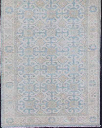 Keivan Woven Arts Khotan Runner with All - Over Geometric - Pomegranate Pattern. Keivan Woven Arts / rug MP - 1911 - 10719 country of origin / type: Afghanistan / Khotan. Measures: 2'9 x 9'10 This Khotan features a geometric all - over design flanked by a... - Keivan Woven ArtsMP - 1911 - 10719 - 12561Rug