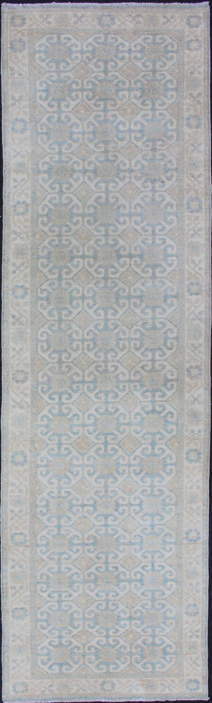 Keivan Woven Arts Khotan Runner with All - Over Geometric - Pomegranate Pattern. Keivan Woven Arts / rug MP - 1911 - 10719 country of origin / type: Afghanistan / Khotan. Measures: 2'9 x 9'10 This Khotan features a geometric all - over design flanked by a... - Keivan Woven ArtsMP - 1911 - 10719 - 12561