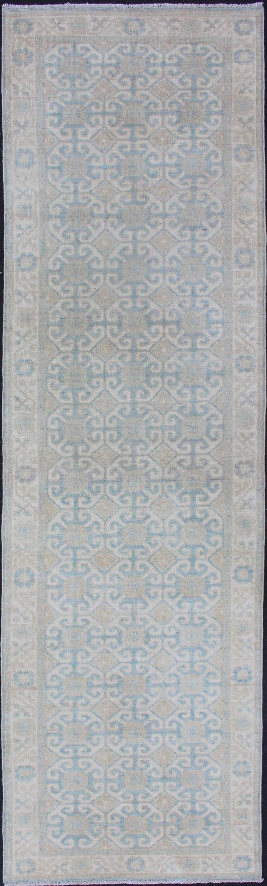 Keivan Woven Arts Khotan Runner with All - Over Geometric - Pomegranate Pattern. Keivan Woven Arts / rug MP - 1911 - 10719 country of origin / type: Afghanistan / Khotan. Measures: 2'9 x 9'10 This Khotan features a geometric all - over design flanked by a... - Keivan Woven ArtsMP - 1911 - 10719 - 12561