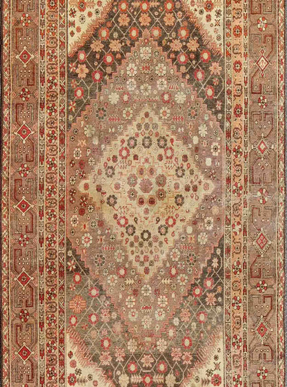 Antique Khotan Medallion Rug in Neutrals and Blush with Floral Motifs All - Over Measures: 6'4 x 11'6 This beautiful Khotan rug, from early 20th century Turkestan features layered medallions in geometric and diamond shapes. The field and ... - Keivan Woven ArtsMP - 252 - 2125Rug