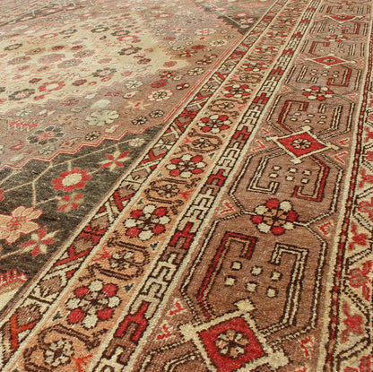 Antique Khotan Medallion Rug in Neutrals and Blush with Floral Motifs All - Over Measures: 6'4 x 11'6 This beautiful Khotan rug, from early 20th century Turkestan features layered medallions in geometric and diamond shapes. The field and ... - Keivan Woven ArtsMP - 252 - 2125Rug
