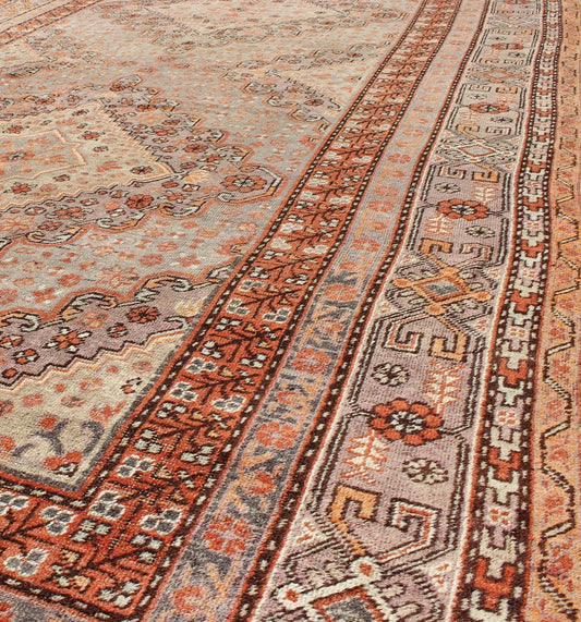 Antique Khotan Rug This delicately rendered antique Khotan rug was handcrafted in Turkestan during the early part of 20th century and displays an intricate Sub - geometric design with paired, diamond - shaped medallions. Measures: 6'5 x 13'. - Keivan Woven ArtsMP - 749 - 1927Rug