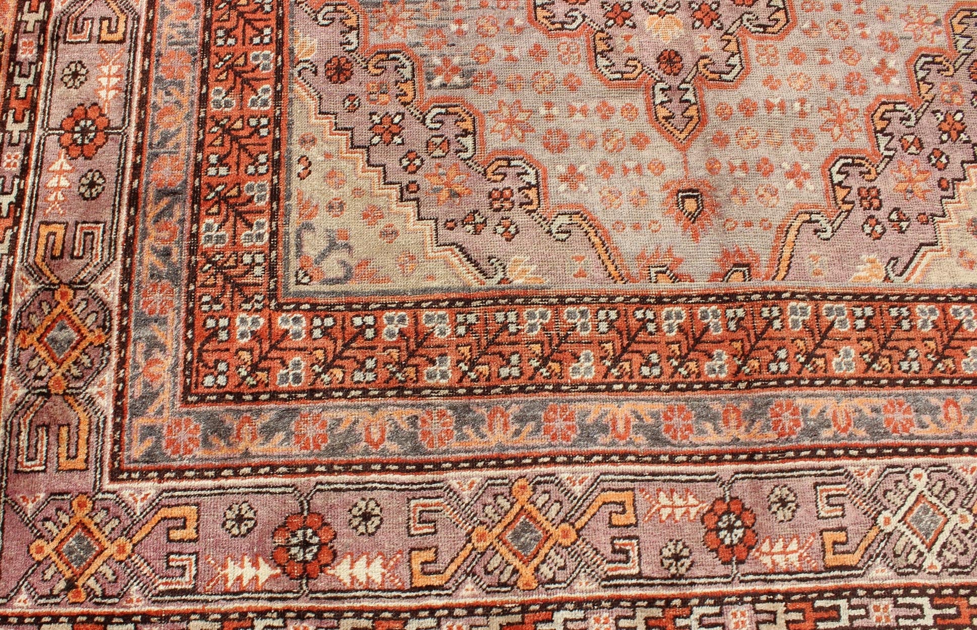 Antique Khotan Rug This delicately rendered antique Khotan rug was handcrafted in Turkestan during the early part of 20th century and displays an intricate Sub - geometric design with paired, diamond - shaped medallions. Measures: 6'5 x 13'. - Keivan Woven ArtsMP - 749 - 1927Rug