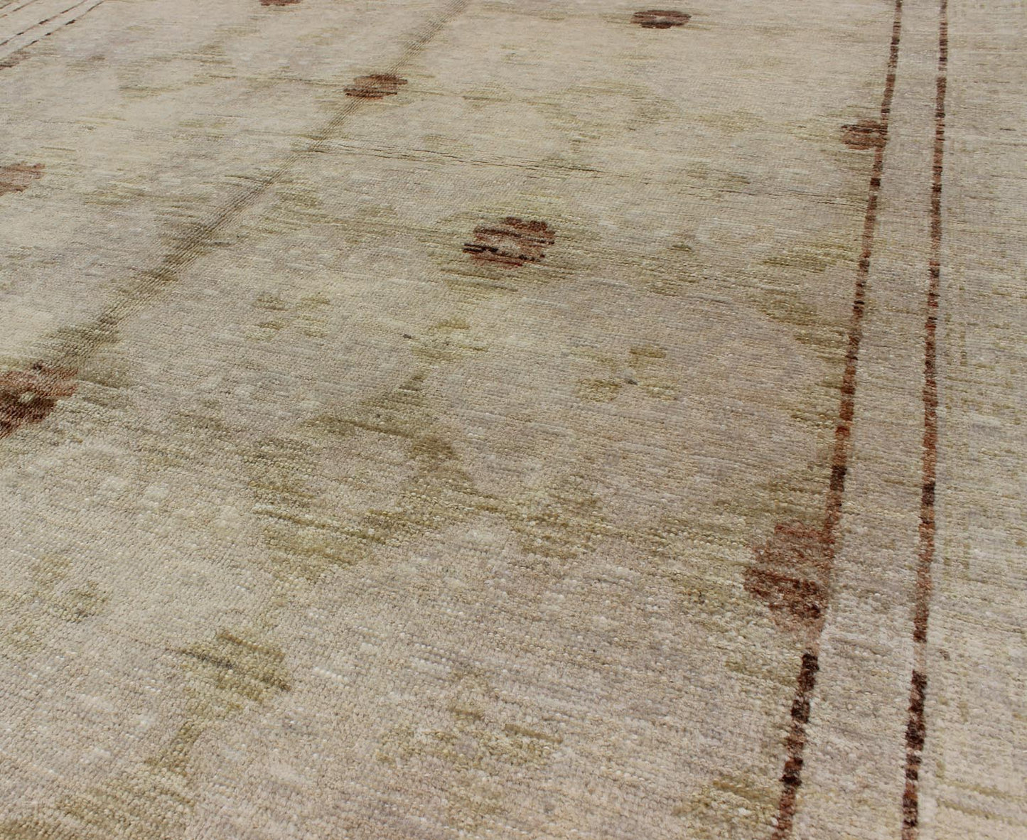 Rug with All - over Khotan Design with Geometric Motifs MP - 879 - 10, country of origin / type: Afghanistan / Khotan This Reproduction Khotan features a geometric all - over design flanked by a repeating pattern in the border. The entirety of the piece... - Keivan Woven ArtsMP - 879 - 10 - 3021Rug