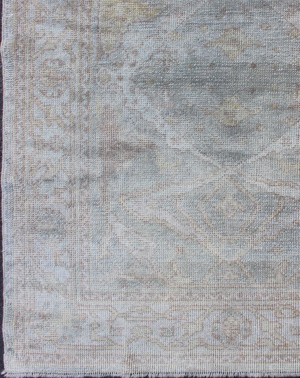 Angora Turkish Oushak Rug With Medallion Blue by Keivan Woven Arts. Keivan Woven Arts / rug MSD - 1383, country of origin / type: Turkey / Angora Oushak. Measures: 4'1 x 5'5 From our Angora collection, this piece is made with a combination of ango... - Keivan Woven ArtsMSD - 1383 - 4912Rug