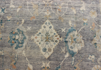 Tribal Design Hand Knotted Turkish Oushak Rug with Gray and Multi Colors Turkish Oushak rug with bold design and color palette and all - over diamond medallion design, Keivan Woven Arts / rug MSD - 200, country of origin / type: Turkey / Oushak ... - Keivan Woven ArtsMSD - 200 - 9120Rug