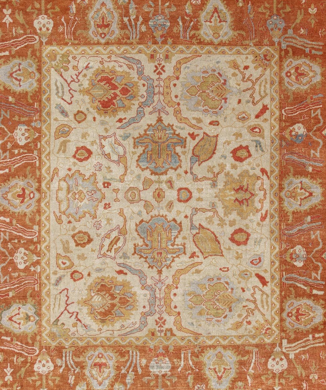 Large Square shaped Turkish Oushak Rug with Angora Wool Square Turkish Oushak Rug with Angora Wool, country of origin / type: Turkey / Oushak, circa Early - 21st Century. Measures: 12' x 13'10. This lovely Oushak rug was woven in Tu... - Keivan Woven ArtsMSD - A13110 - 4922Rug