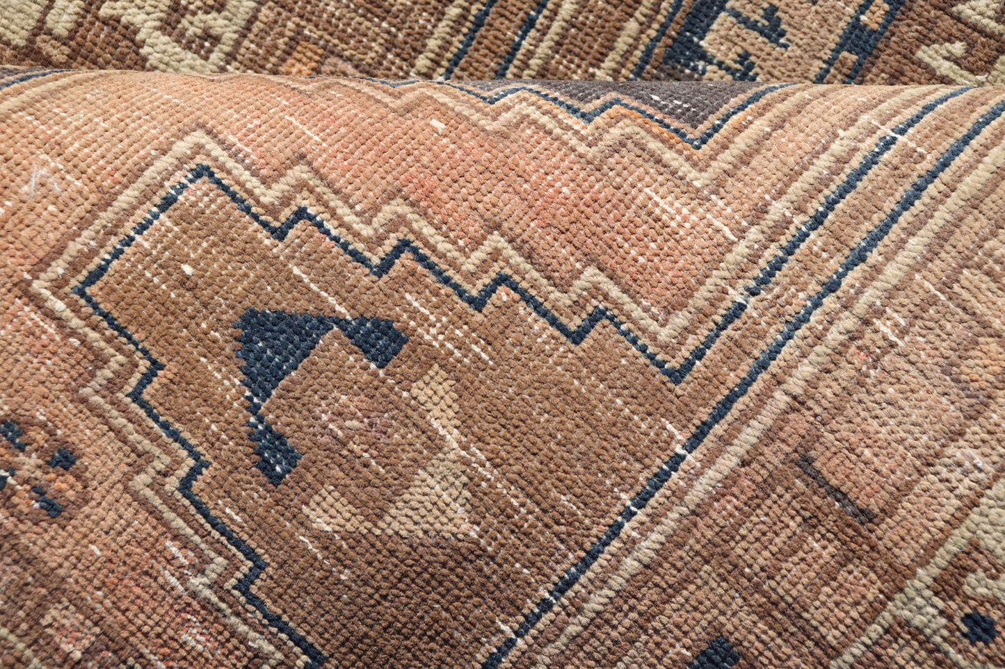 Vintage Persian Karajeh Distressed Rug With Medallion Design by Keivan Woven Arts. Keivan Woven Arts / rug MSE - 1126, country of origin / type: Iran / Karajeh, circa 1960. Measures: 3'6 x 10'7 This vintage Persian Karajeh carpet features a refin... - Keivan Woven ArtsMSE - 1126 - 25545Rug