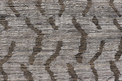 Modern Moroccan Gallery Rug in Wool with Abstract Design in Black, Gold, Cream. Keivan Woven Arts; rug MSE - 11264, country of origin / type: Afghanistan / Modern Casual, circa Early - 21th Century. Measures: 5'10 x 12'8 This modern casual tribal ru... - Keivan Woven ArtsMSE - 11264 - 25600Rug