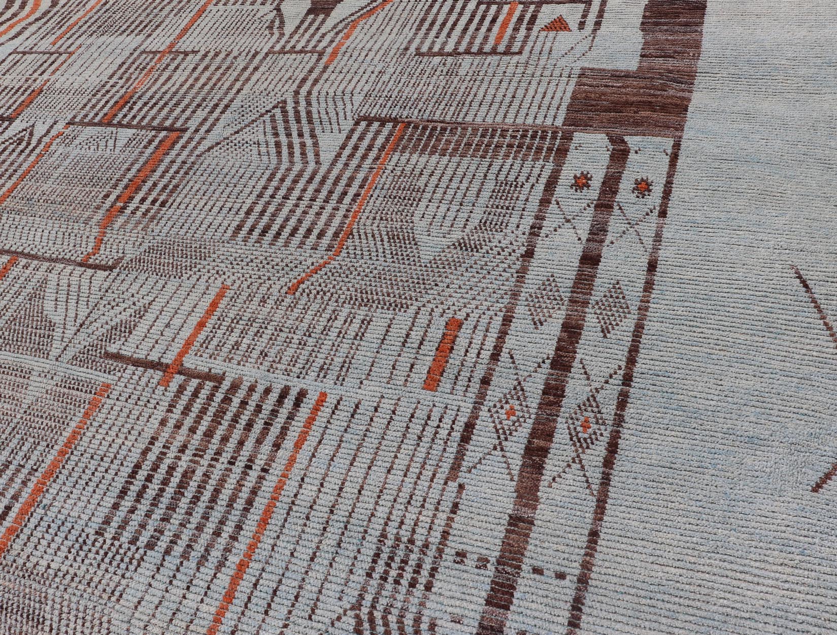 Modern Hand - Knotted Rug in Wool with Sub - Geometric Modern Design in Multicolor. Keivan Woven Arts / rug MSE - 12384, country of origin / type: Afghanistan / Modern Casual, circa Early - 21th Century. Measures: 11'7 x 16'0 This modern casual rug has b... - Keivan Woven ArtsMSE - 12384 - 24952Rug